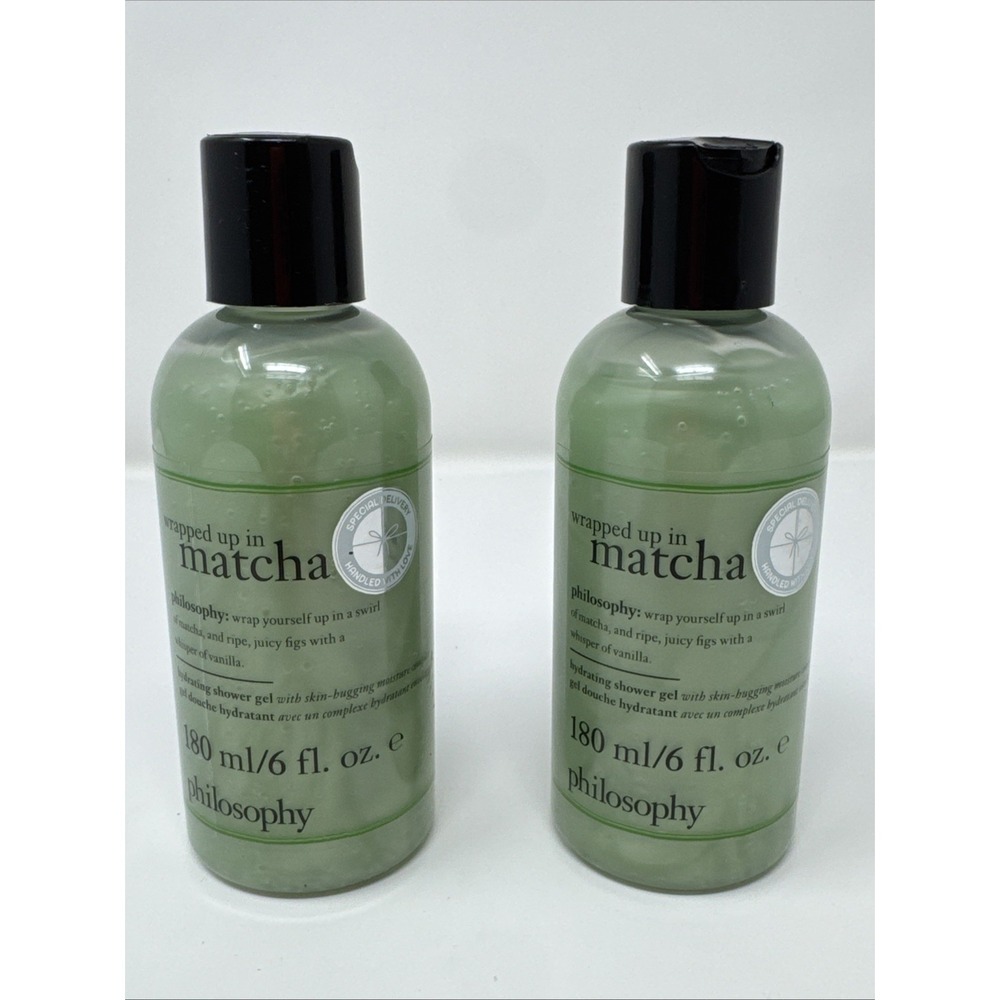 Philosophy Holiday Wrapped up in Matcha HYDRATING Shower Gel 6 Oz x2 lot Sealed